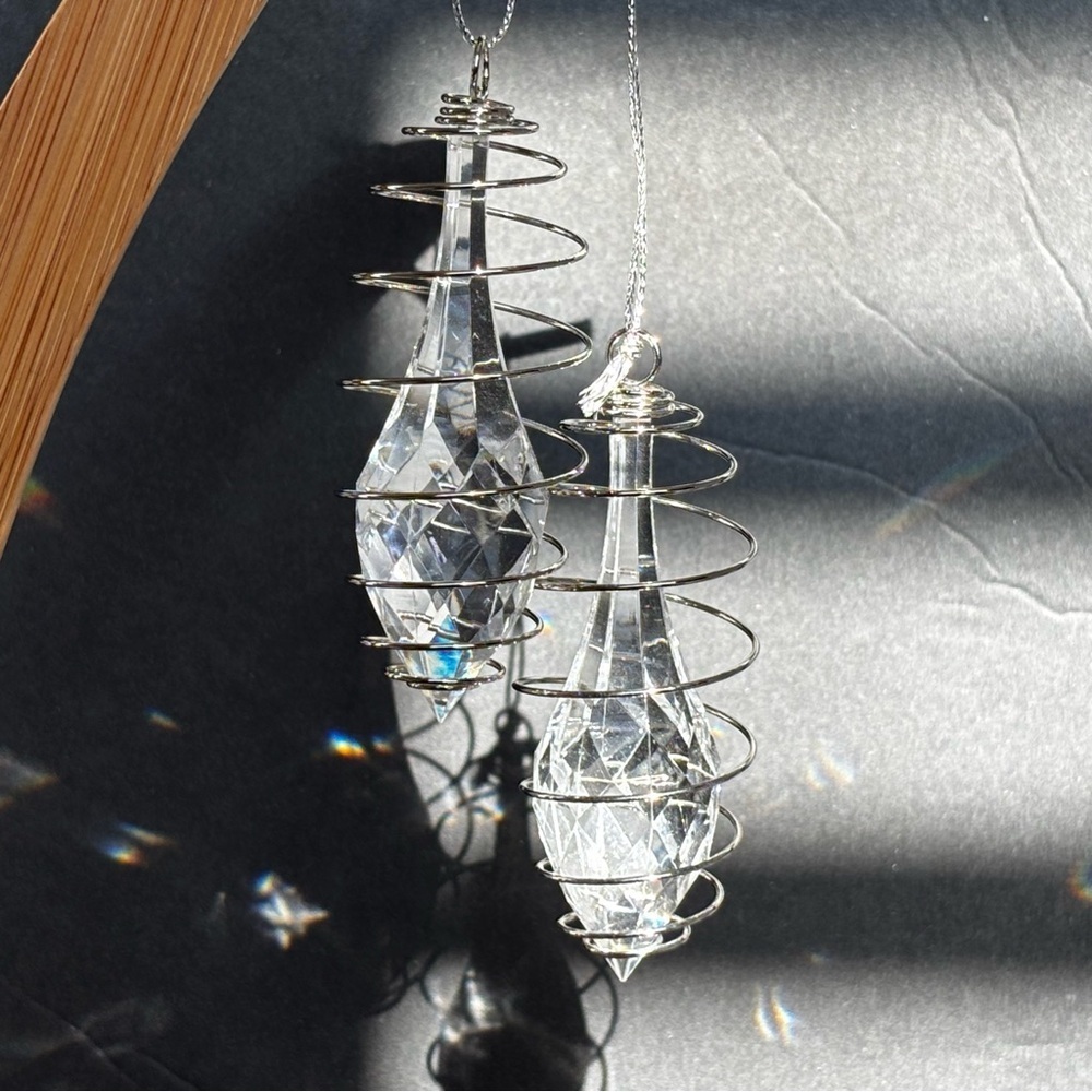 Avon Gift Collection 2000 Set Three 2 Dazzling  Drop Ornaments 3.25”